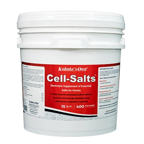 Kohnke's Own Cell Salts. 15kg Sodium, Potassium, Chloride and Magnesium Supplement for Horses