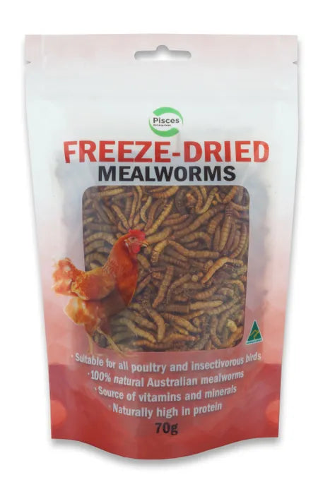 Pisces Freeze Dried Mealworms 70g Bag