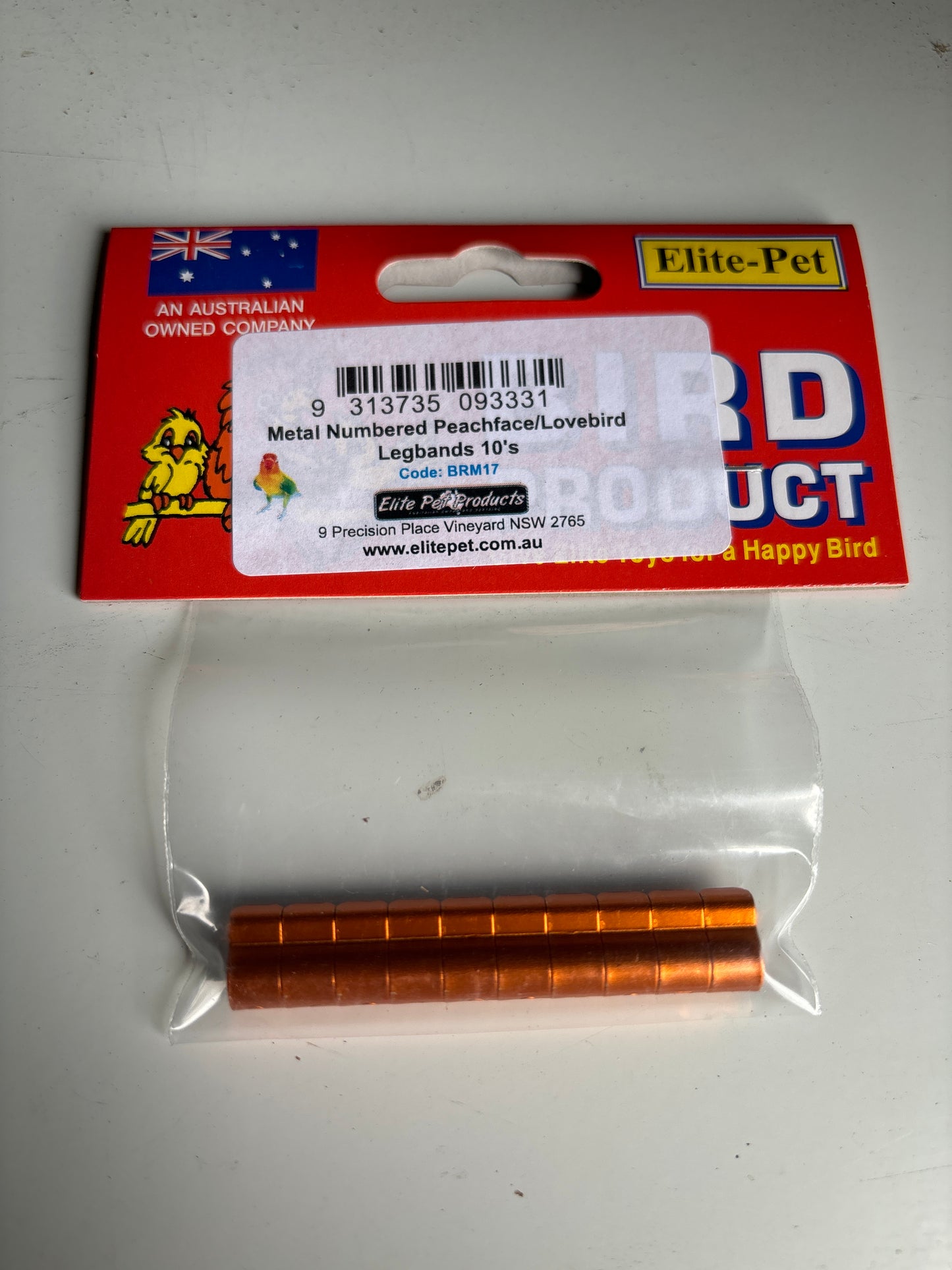 Metal Leg Rings - Lovebird Pack Of 10