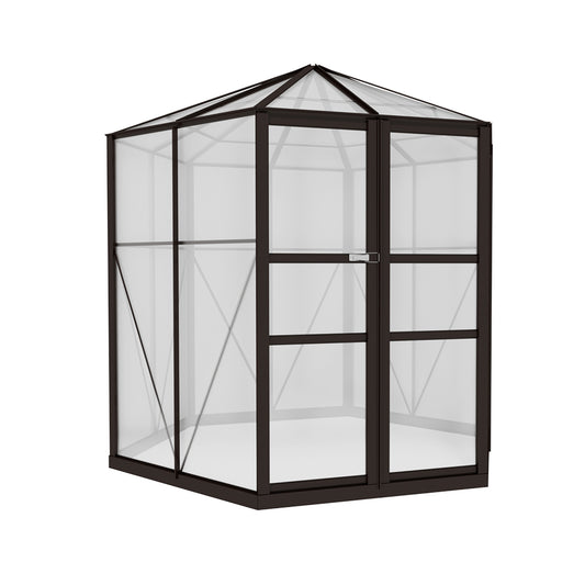 Greenfingers Greenhouse 2.4x2.1x2.32M Aluminium Polycarbonate Garden Shed