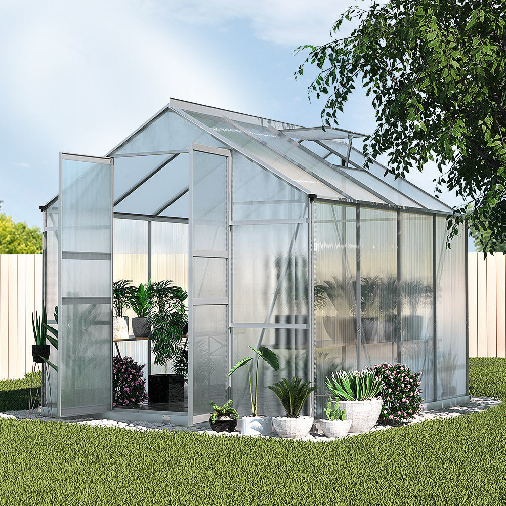 Greenfingers Aluminium Greenhouse Polycarbonate Garden Shed 2.4x2.5M