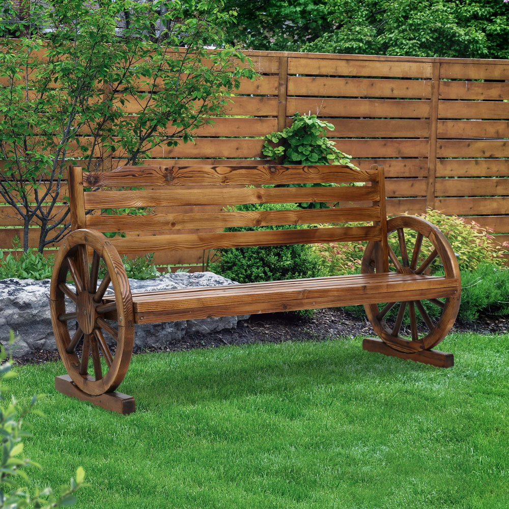 Gardeon Outdoor Garden Bench Wooden 3 Seat Wagon Chair
