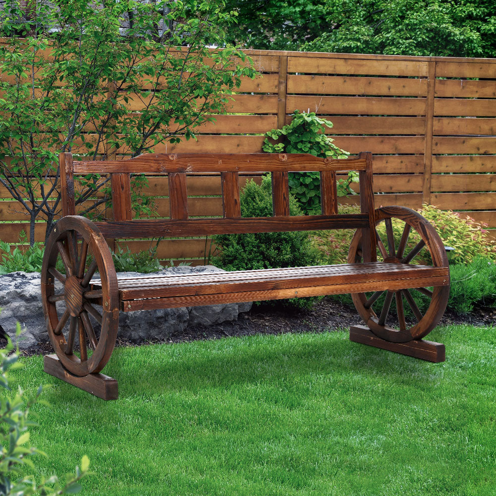 Gardeon Outdoor Garden Bench Wooden 3 Seater Wagon Chair