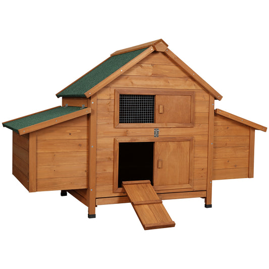 Chicken Coop Rabbit Hutch 150cm x 68cm x 96cm Wooden Outdoor Pet Enclosure