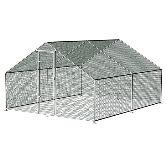 Chicken Coop Cage 3x4x2m Galvanised Steel