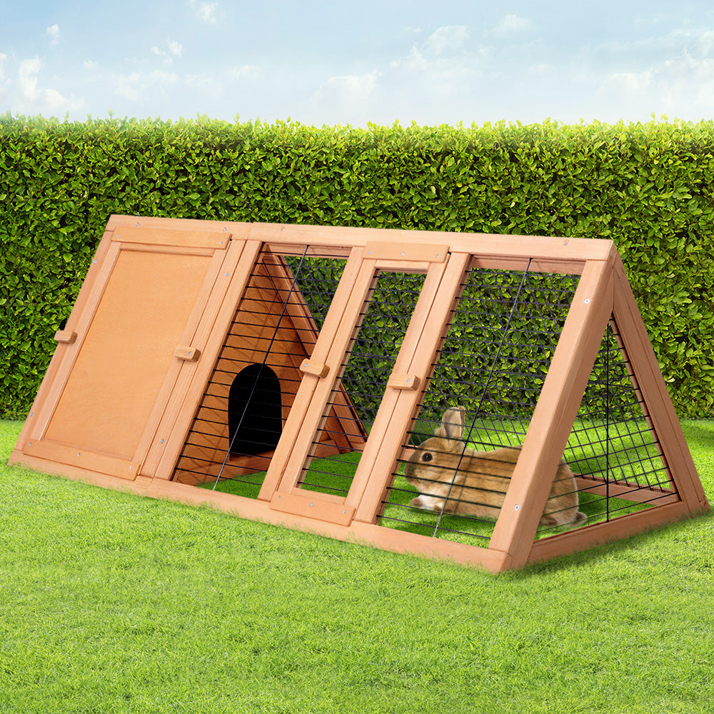 i.Pet Rabbit Hutch 119cm x 51cm x 44cm Wooden Cage Outdoor