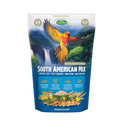 Vetafarm South American Mix 350g Complete Diet For Conures, Amazons And Macaws