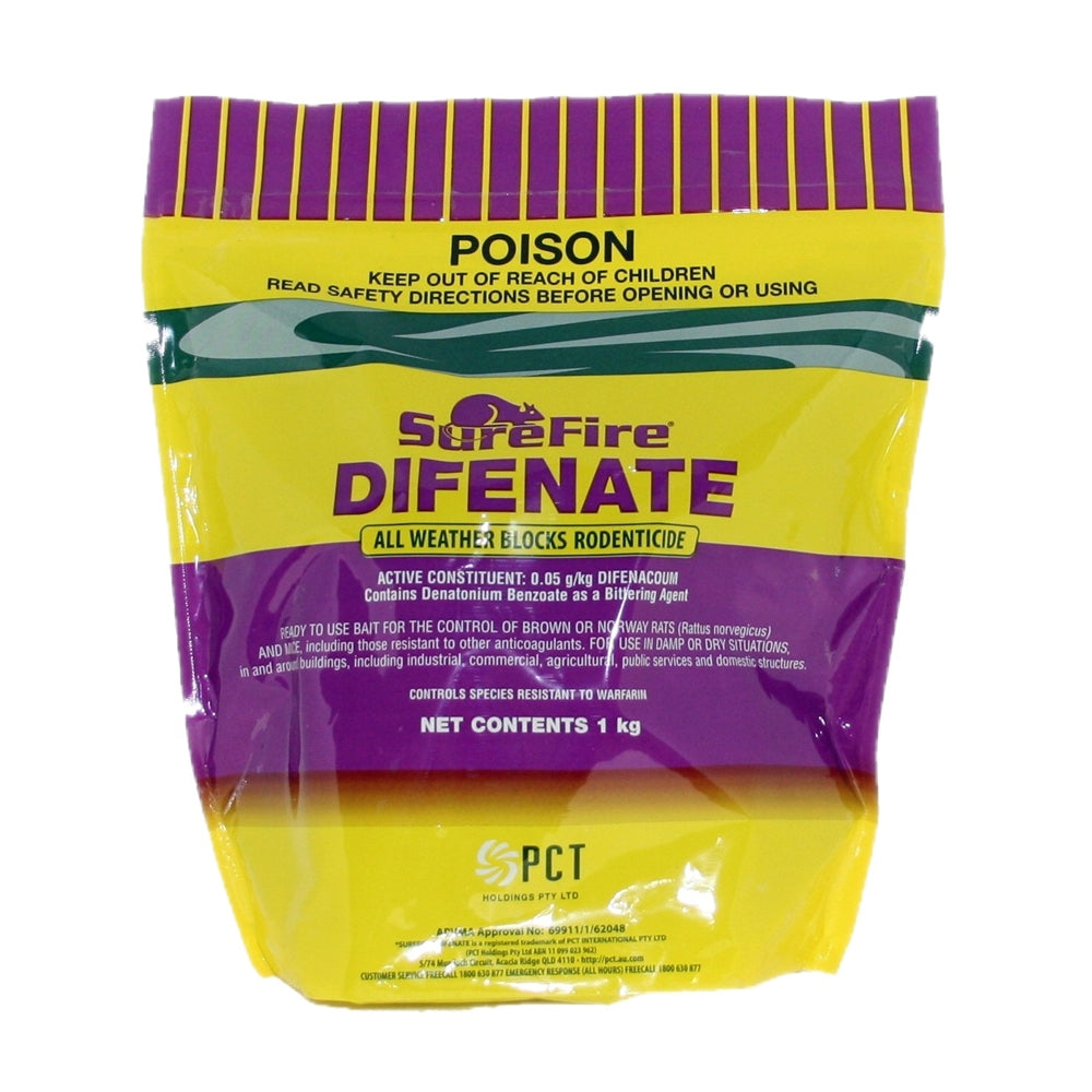 Surefire Difenate Blocks 1kg Bait For Rats & Mice