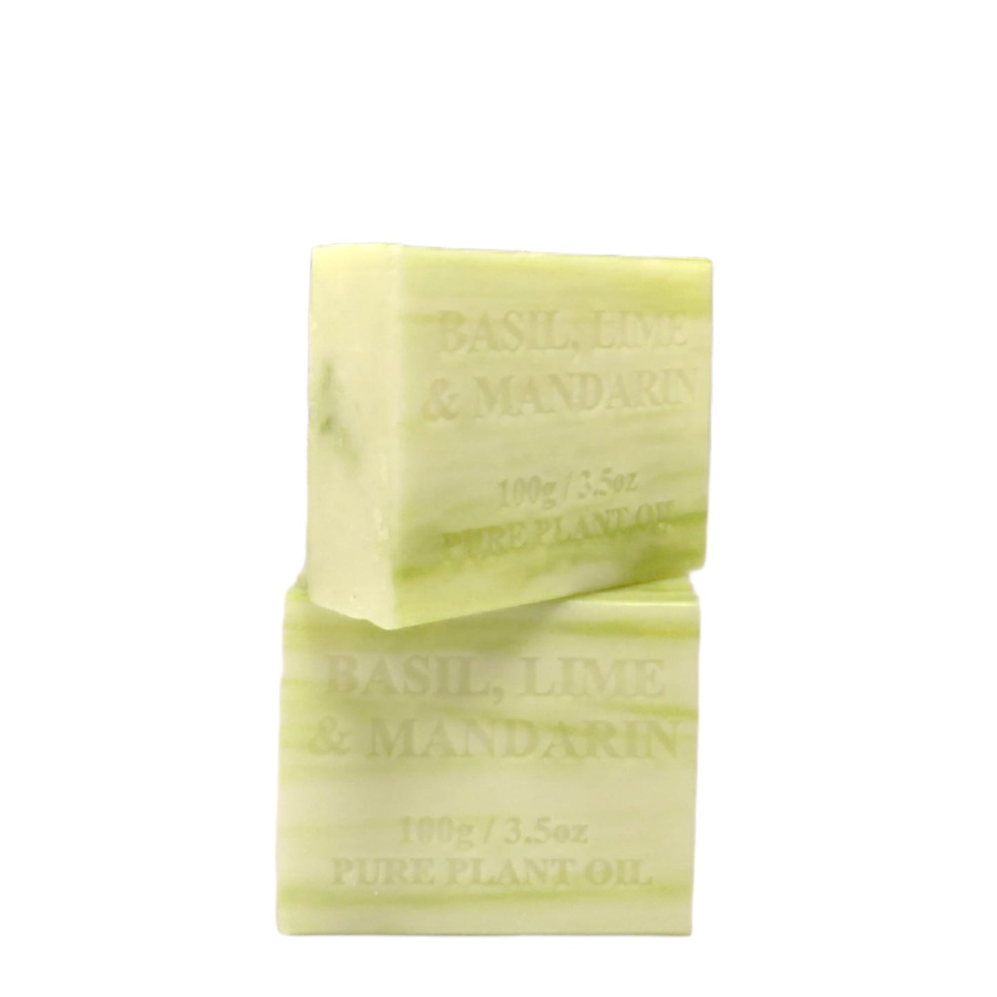 Basil Lime Mandarin Scent Pure Natural Vegetable Base Bar 4x 100g