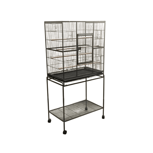 Bird Cage Parrot Aviary Pet Stand-alone Budgie Perch Castor Wheels 161cm