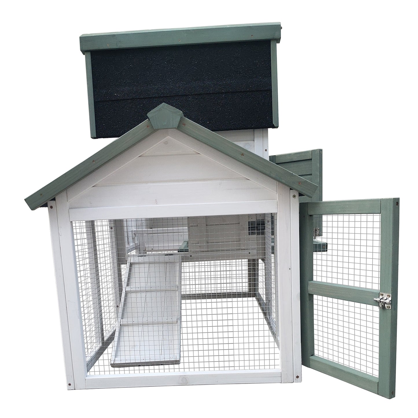 Medium Wooden Chicken Coop Cage With Open Roof