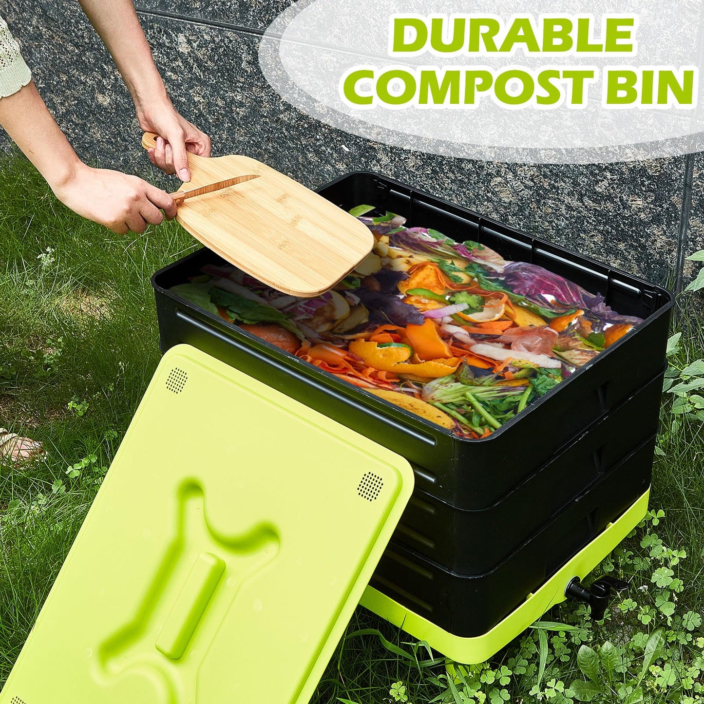 Large Worm Farm 3 Trays Worm Composter Bins 60 Litre