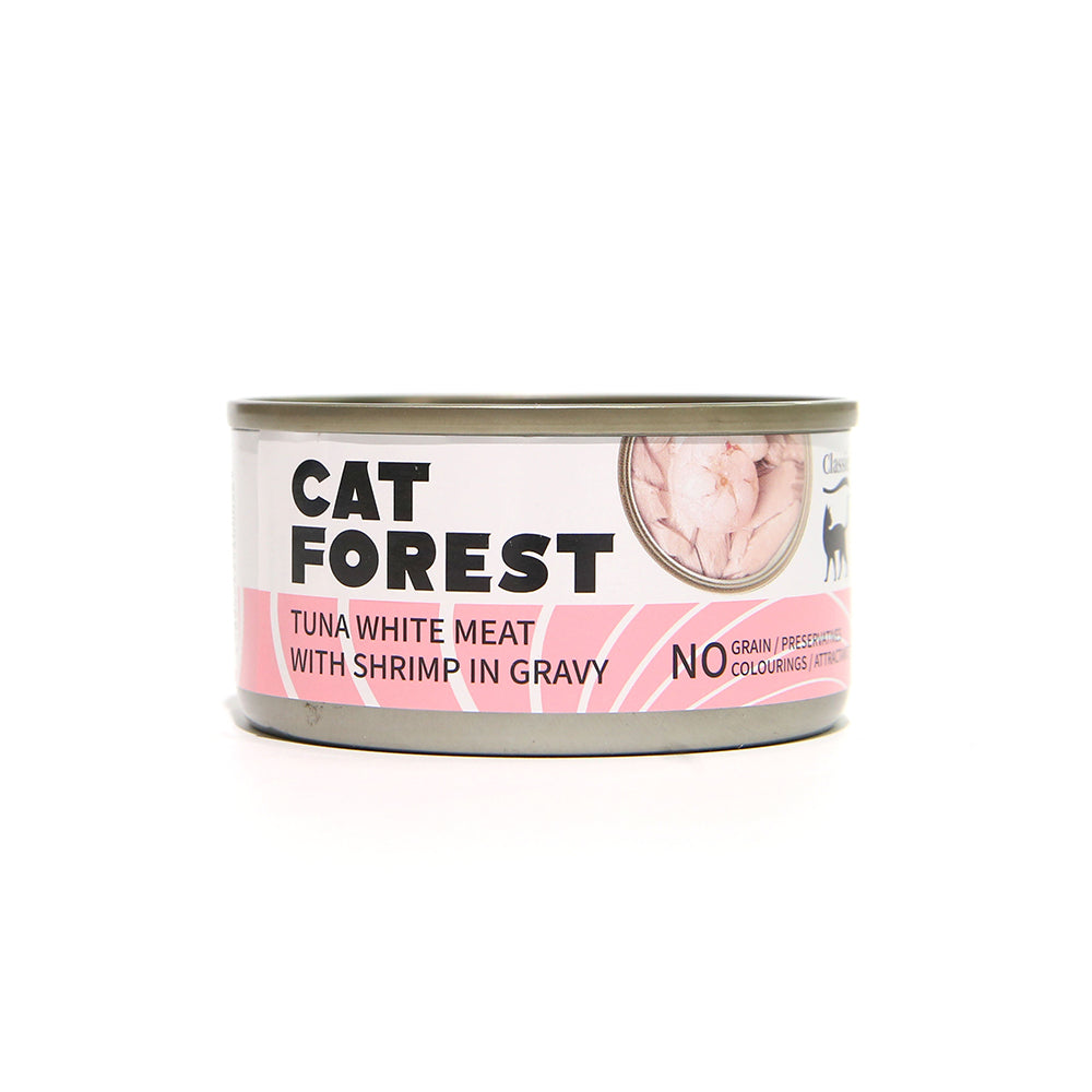 Cat Forest Classic Tuna White Meat With Shrimp In Gravy Cat Canned Food 85G X 24 Bulk Buy