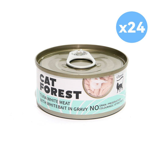 Cat Forest Classic Tuna White Meat With Whitebait In Gravy Cat Canned Food 85G X 24 Bulk Buy