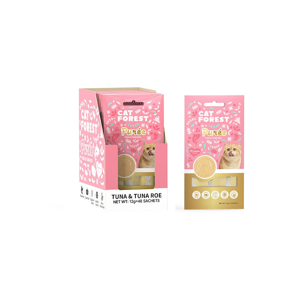 Cat Forest Puree Tuna With Tuna Roe Cat Treats 12g x 48 Bulk Buy