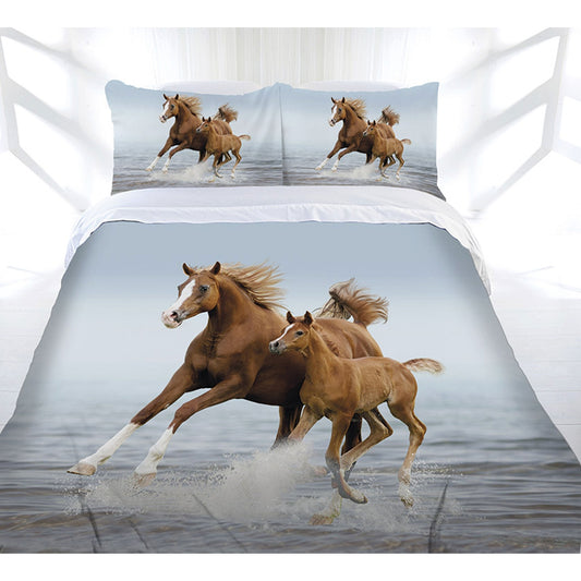 Just Home Frolicking Horse Quilt Cover Set Queen