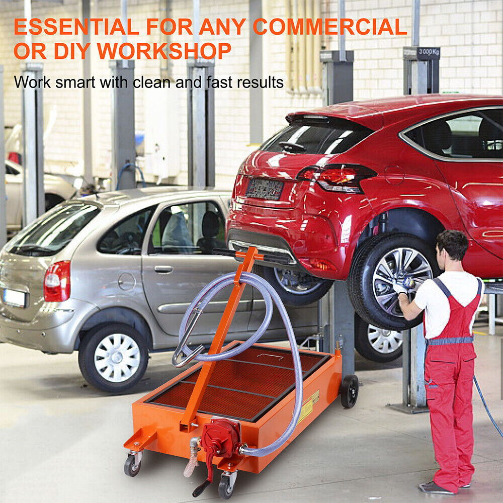 Low Profile Waste Oil Drainer 76 Litre Mobile Workshop Pump