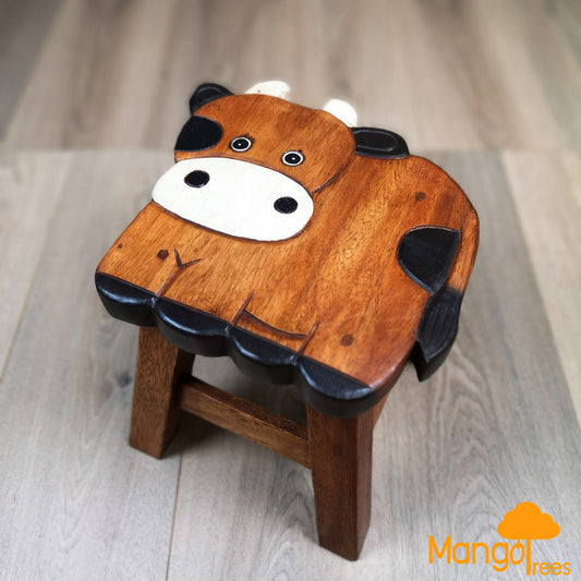 Kids Wooden Stool - Cow