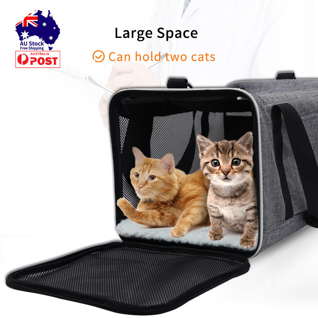 Foldable Pet Carrier Bag For Cat & Small Dog