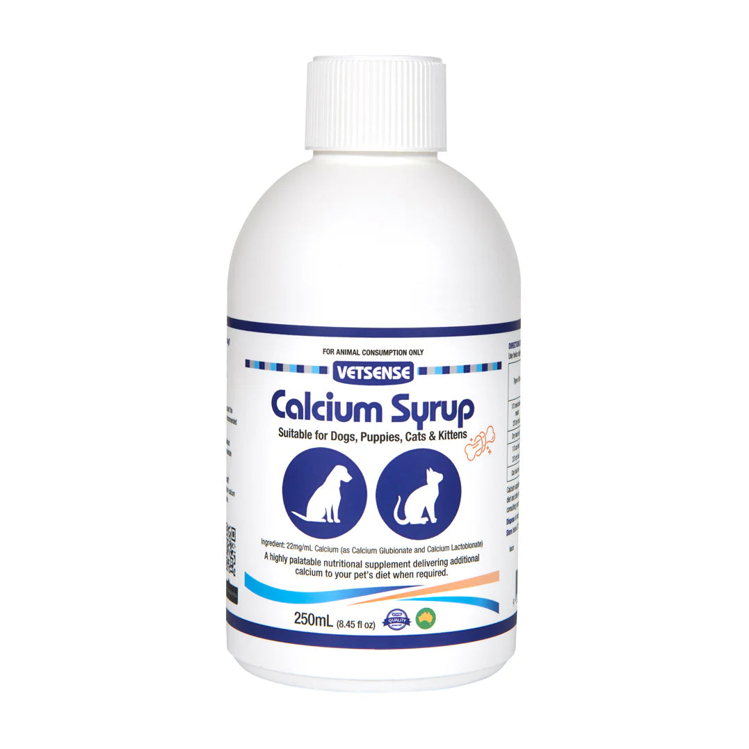 Vetsense Calcium Syrup 250ml For Dogs & Cats