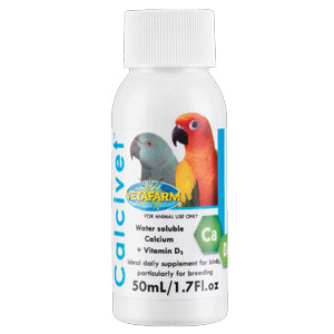 Vetafarm Calcivet 50ml Water Soluble Calcium & Vitamin D3 For Birds