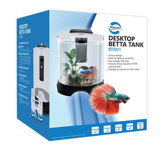 Pisces Aquatics Desktop Betta Tank Kit - Round