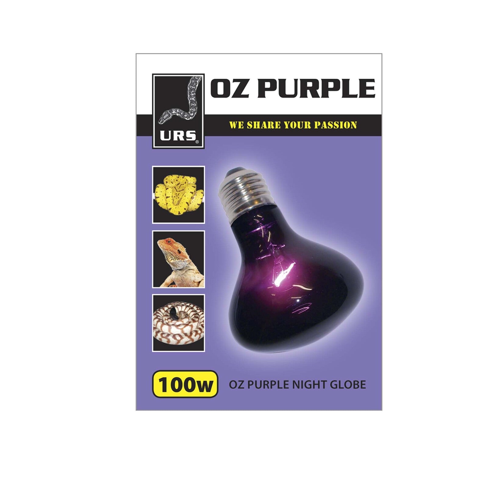 URS Oz Purple Globe 100W Emits Pale Blue Light For Day & Night Use