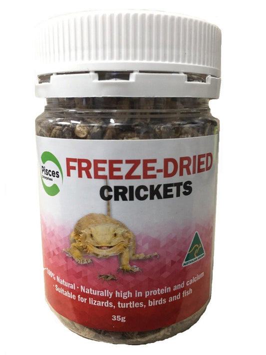 Pisces Freeze Dried Crickets 35g Jar For Reptiles & Poultry