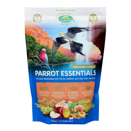 Vetafarm Parrot Essentials 350g Complete Extruded Pellet Diet For All Parrots