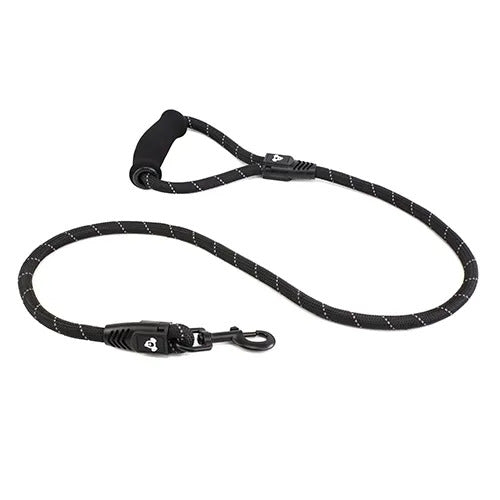 Rope Dog Leash With Foam Handle - Black
