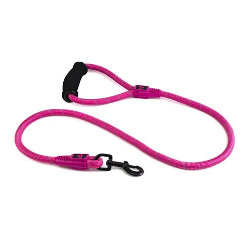 Rope Dog Leash With Foam Handle - Pink