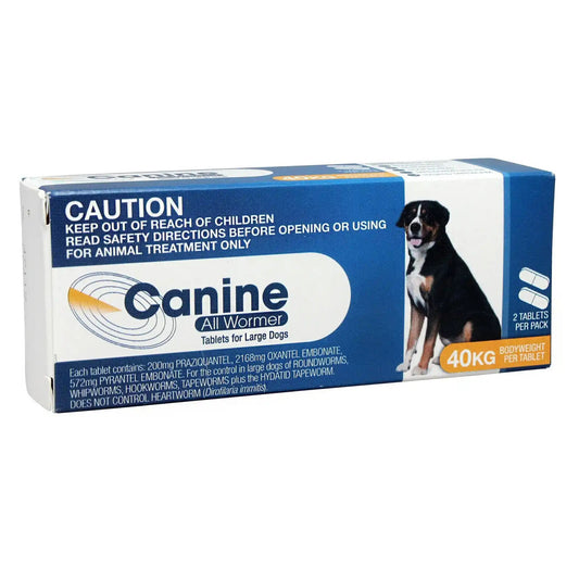 Canine All Wormer Tablets For Dogs 40kg - 2 Tablet Pack