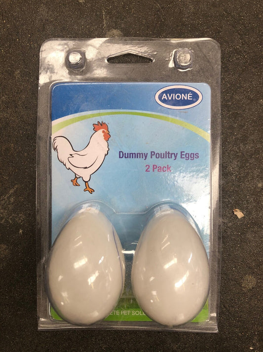 Plastic Dummy Poultry Eggs - White Pack Of 2