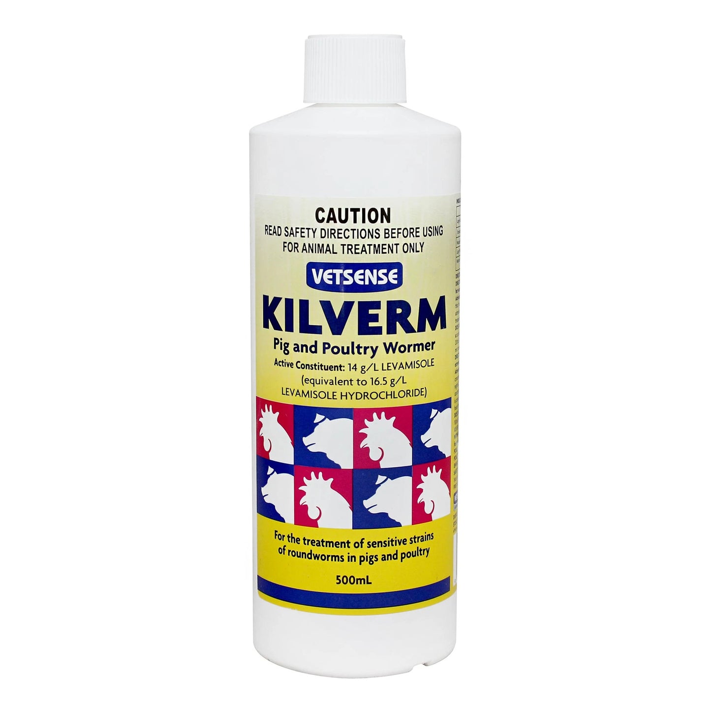 Kilverm Pig & Poultry Wormer 500ml Treats Roundworms In Pigs And Poultry