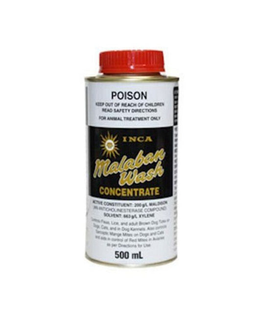 Malaban Wash Concentrate 500ml Helps Control Fleas, Lice & Ticks On Dogs & Cats