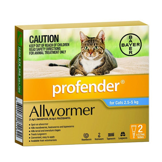 Profender Spot On All Wormer For Cats - Medium 2.5-5kg