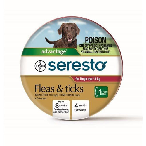 Seresto Flea & Tick Collar For Dogs - Medium/Large 8kg & Over