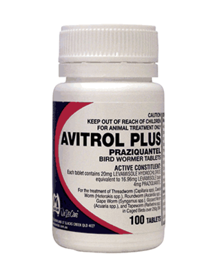 Avitrol Plus Bird Wormer Tablets. 100 Pack