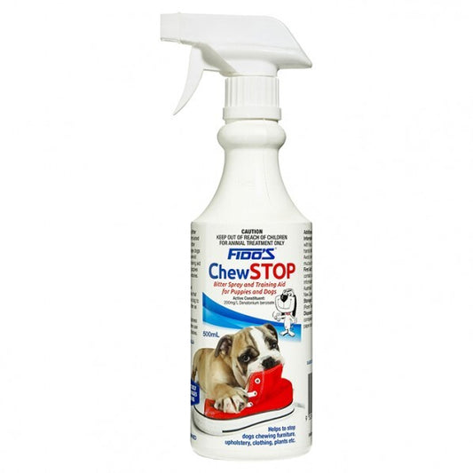 Fido's Chew Stop 500ml Bitter Spray & Training Aid For Puppies & Dogs