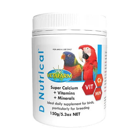 Vetafarm D Nutrical 150g Super Calcium + Vitamins & Minerals For Birds