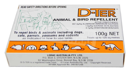 D-Ter Animal & Bird Repellant. 100g. Deters Without Harm To Animals
