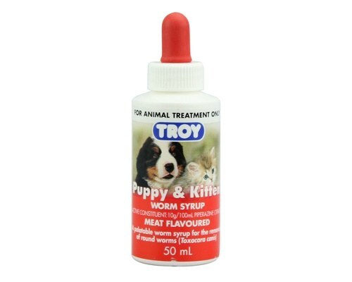 Troy Puppy and Kitten Worm Syrup 50ml