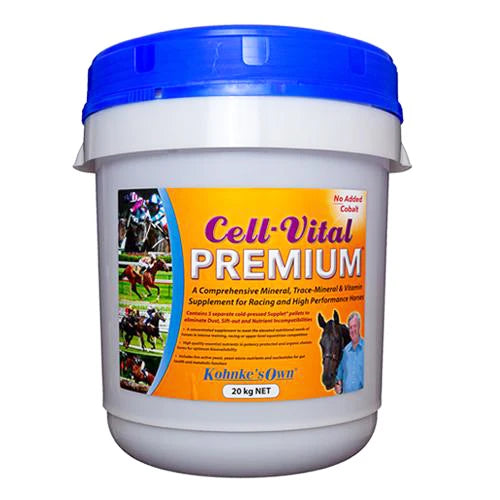 Kohnke's Own Cell Vital Premium 20kg Pelleted, Premium Nutritional Supplement For Racing And High Performance Horses