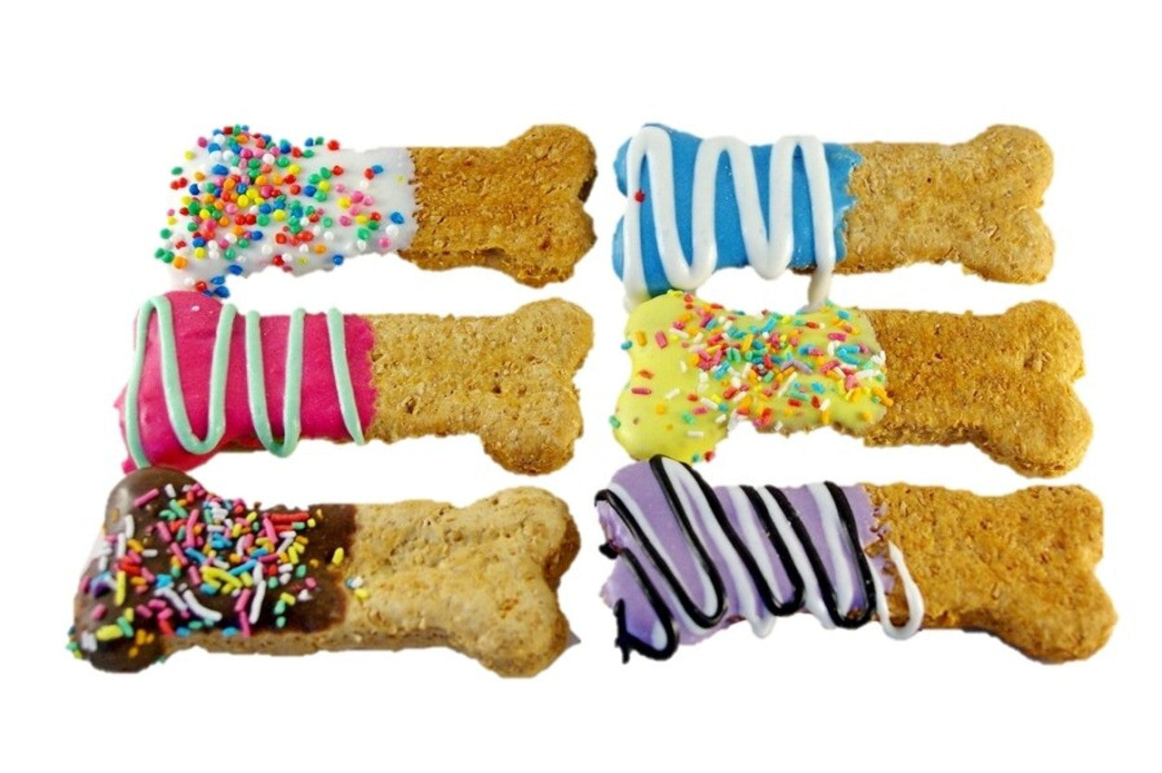 H&D Crazy Dog Bone - 1 Piece - Frosted Baked Treat For Dogs & Puppies