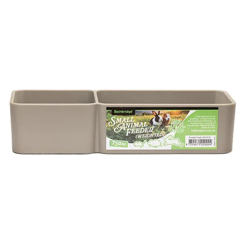 Small Animal Divided Rectangular Bowl Weighted