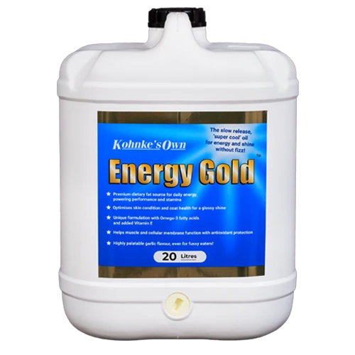 Kohnke's Own Energy Gold.20 Litre Omega Oil Supplement for “Cool” Energy and Coat Conditioning For Horses
