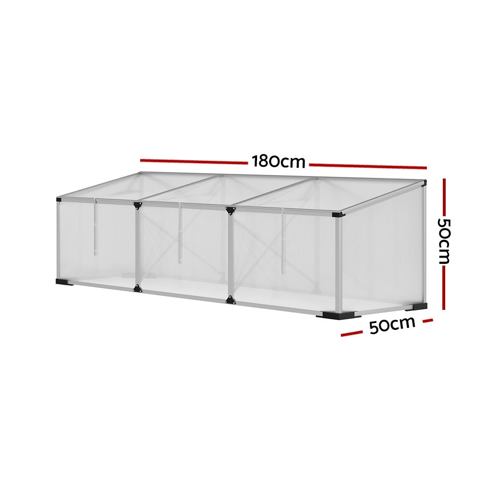 Greenfingers Greenhouse 180x50x50CM Aluminium Polycarbonate