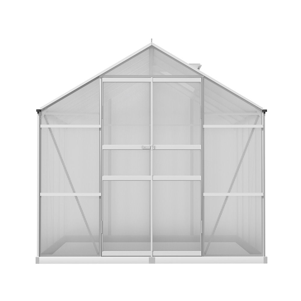 Greenfingers Aluminium Greenhouse Polycarbonate Garden Shed 2.4x2.5M