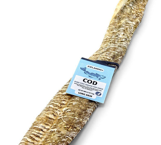 Icelandic Cod Long Skin 45-55cm - Each - Treat For Dogs