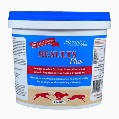 Sprinter Gold Results Plus 4kg Calcium, Trace Mineral And Vitamin Supplement For Greyhounds